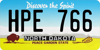 ND license plate HPE766