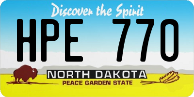 ND license plate HPE770