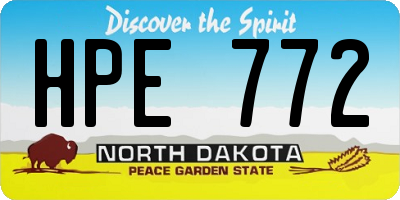 ND license plate HPE772