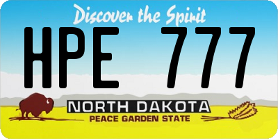 ND license plate HPE777