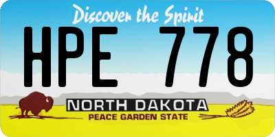 ND license plate HPE778