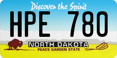 ND license plate HPE780