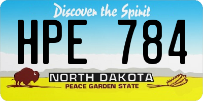 ND license plate HPE784