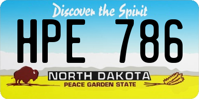 ND license plate HPE786