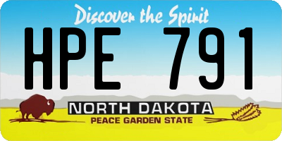 ND license plate HPE791