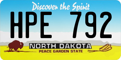 ND license plate HPE792