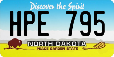 ND license plate HPE795