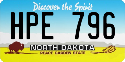 ND license plate HPE796