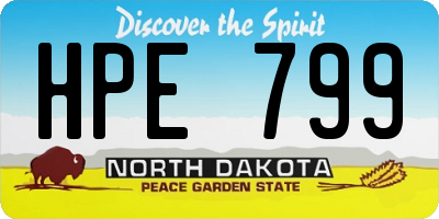 ND license plate HPE799
