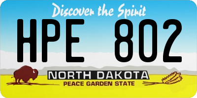 ND license plate HPE802