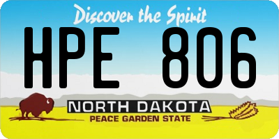 ND license plate HPE806
