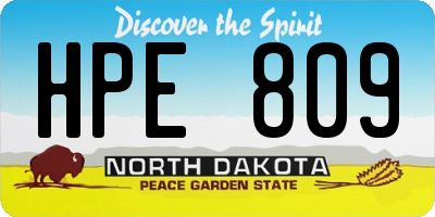 ND license plate HPE809
