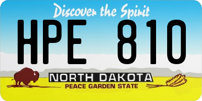 ND license plate HPE810