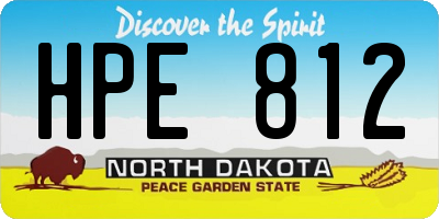 ND license plate HPE812