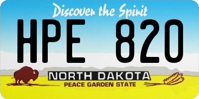 ND license plate HPE820