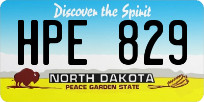 ND license plate HPE829