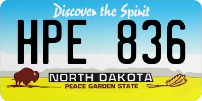 ND license plate HPE836