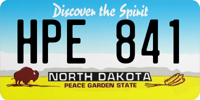 ND license plate HPE841