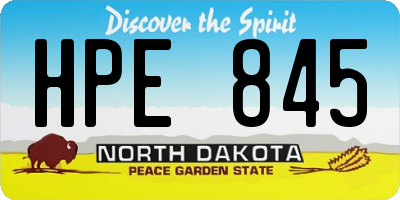 ND license plate HPE845