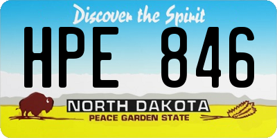 ND license plate HPE846