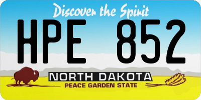 ND license plate HPE852