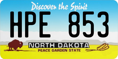 ND license plate HPE853