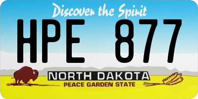 ND license plate HPE877