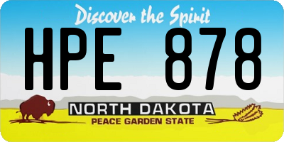 ND license plate HPE878