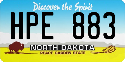 ND license plate HPE883