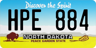 ND license plate HPE884