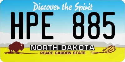 ND license plate HPE885