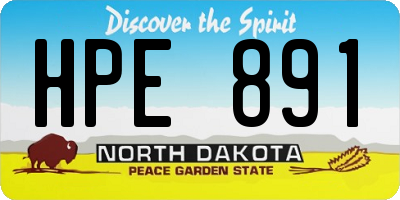 ND license plate HPE891