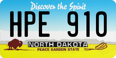 ND license plate HPE910