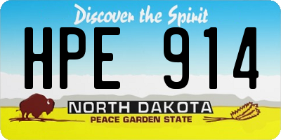 ND license plate HPE914