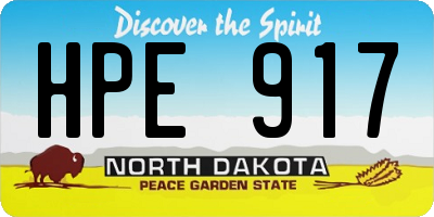 ND license plate HPE917