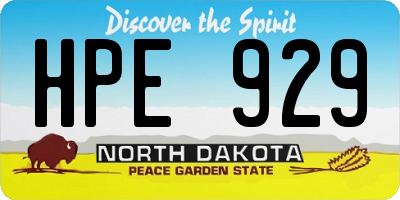 ND license plate HPE929