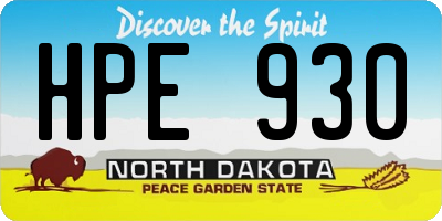 ND license plate HPE930
