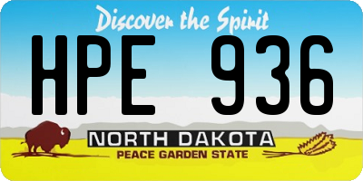 ND license plate HPE936