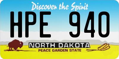 ND license plate HPE940