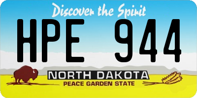 ND license plate HPE944