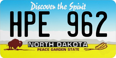ND license plate HPE962