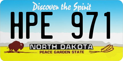 ND license plate HPE971