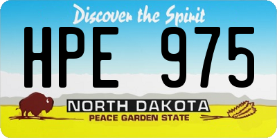ND license plate HPE975