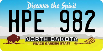 ND license plate HPE982