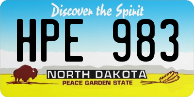 ND license plate HPE983