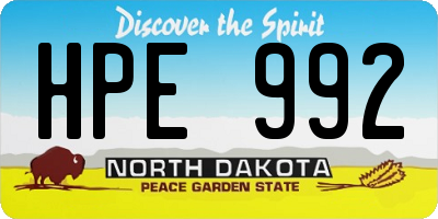 ND license plate HPE992
