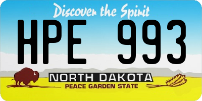 ND license plate HPE993
