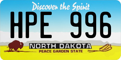 ND license plate HPE996