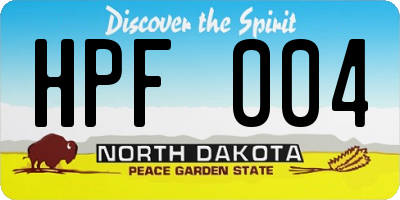 ND license plate HPF004