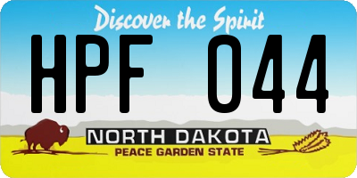 ND license plate HPF044